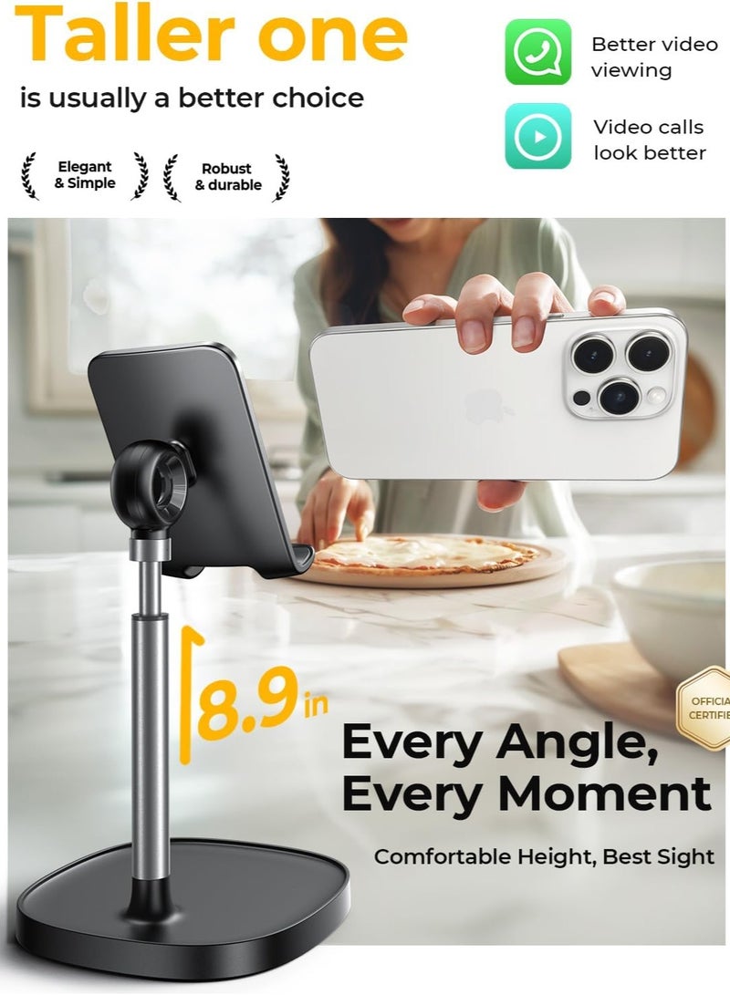 General Cell Phone Stand Adjustable Phone Holer for Desk, Home Office Aesthetic Desk Accessories for iPhone 15 Stand Essentials Fits All Mobile Phones, iPhone, Switch, Kindle, iPads, Tablet 4-10in  - Image 3