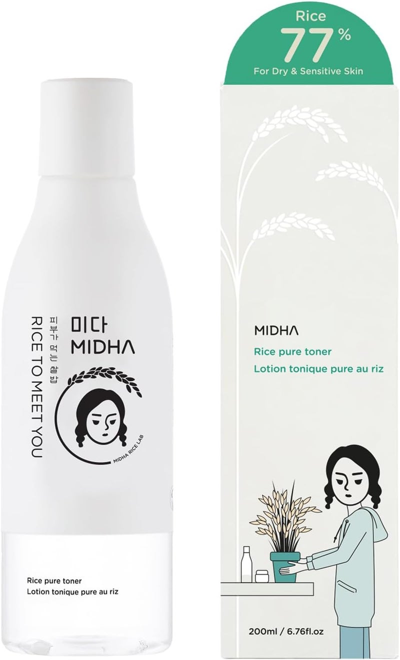 MIDHA Rice Pure Toner 200ml 67floz 77 Rice Water TonerFace MoisturizerVegan
