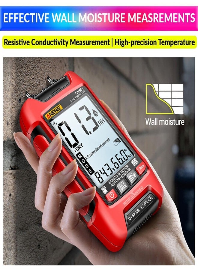 amiciSense 7-in-1 Wall Seepage/Moisture Meter, Digital Hygrometer for Wood, Building Materials, and More with Temperature Measurement - Image 4
