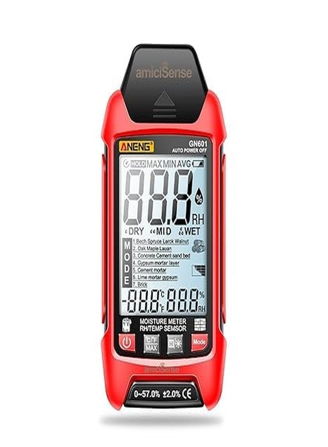 amiciSense 7-in-1 Wall Seepage/Moisture Meter, Digital Hygrometer for Wood, Building Materials, and More with Temperature Measurement - Image 1