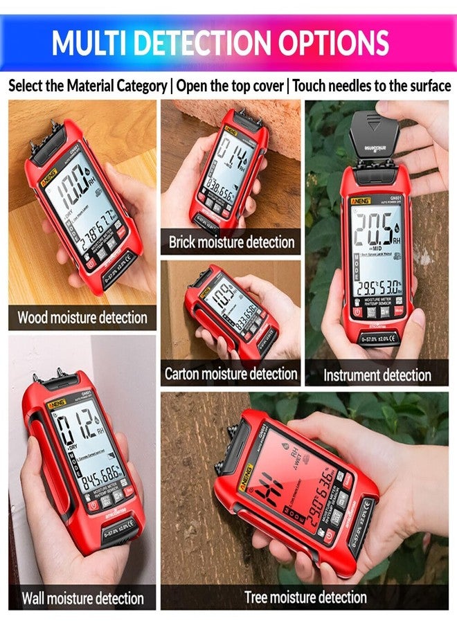 amiciSense 7-in-1 Wall Seepage/Moisture Meter, Digital Hygrometer for Wood, Building Materials, and More with Temperature Measurement - Image 2