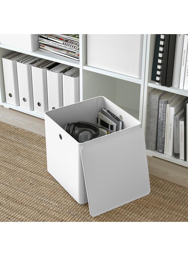 erorex Storage Box With Lid, White, 32X32X32 Cm - Image 2