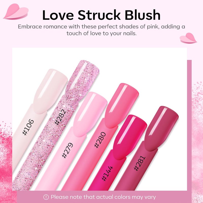 Modelones Pink Acrylic Powder 6 Colors Acrylic Nail Powder Kit Neon Glitter Summer Acrylic Nail Powder Valentine's Acrylic Cover Powder for Nail Art Extension No Nail Lamp Needed (A3-LoveStruck Blush) - Image 3