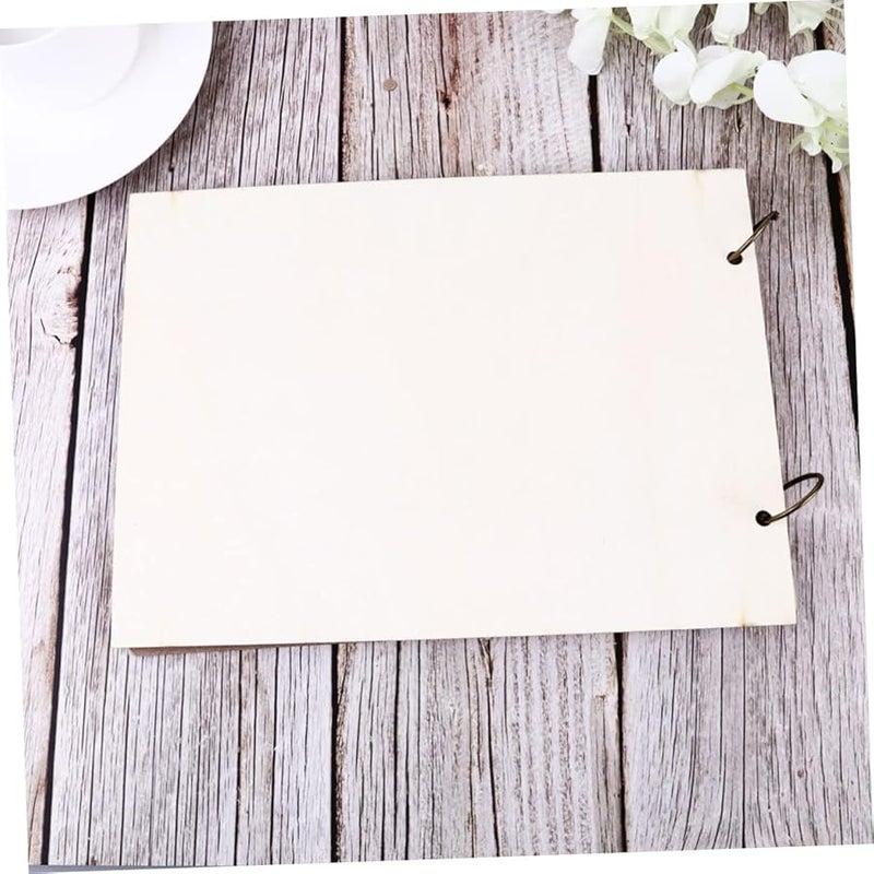 Personalized Wooden Guest Book Rustic Elegant Design Engagement Wedding Photo Album - Image 5