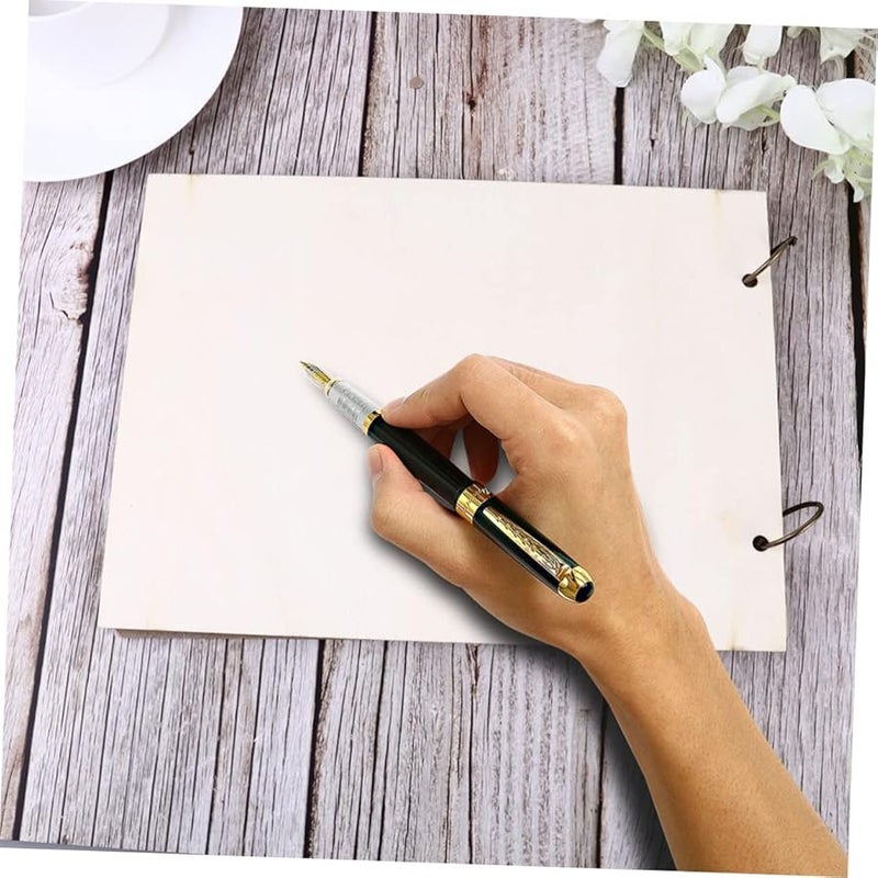 Personalized Wooden Guest Book Rustic Elegant Design Engagement Wedding Photo Album - Image 3