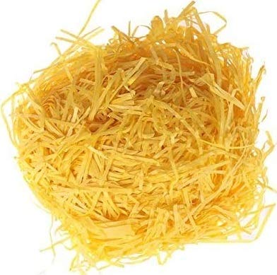 Kuber Selection 80 Grams Lemon Yellow Crinkle Confetti Shredded Shreds Grass Paper for Tissue Paper Gift Wrapping,Craft DIY, Basket Packaging Filling, Decoration 80 Grams (Lemon Yellow) - Image 1