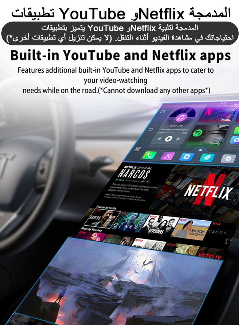 Play2 Video Pro Carplay Ai Box — محول لاسلكي لنظام Android Auto مزود بخدمات YouTube وNetflix مدمجة، مخصص لسيارات فولكس فاجن ومرسيدس-بنز وفورد و99% من السيارات - Image 4