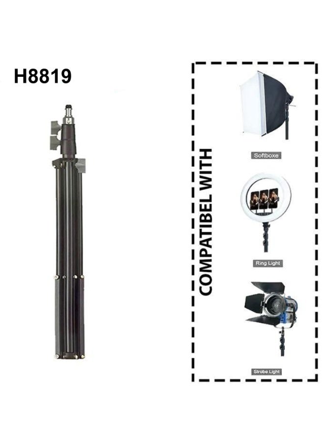 GenPro H-8819 Aluminum Light Stand – 210 cm Max Height, 8 kg Load Capacity, Lightweight Studio Support - Image 4