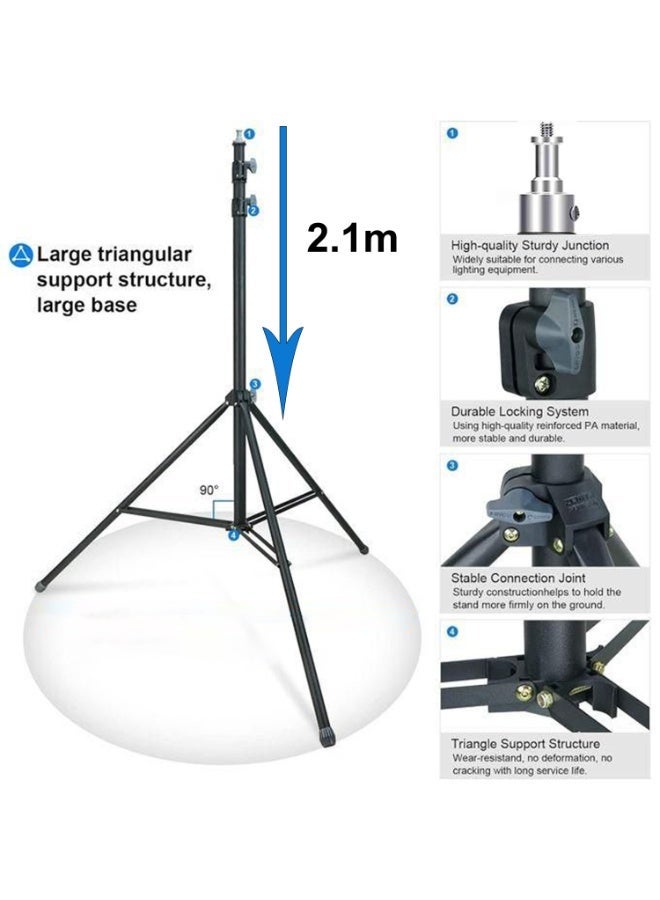GenPro H-8819 Aluminum Light Stand – 210 cm Max Height, 8 kg Load Capacity, Lightweight Studio Support - Image 3