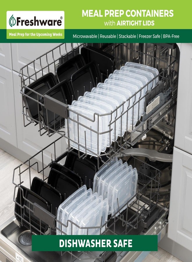 Freshware Meal Prep Containers [50 Pack] 1 Compartment with Lids, Food Storage Containers, Bento Box, BPA Free, Stackable, Microwave/Dishwasher/Freezer Safe (24 oz) - Image 4