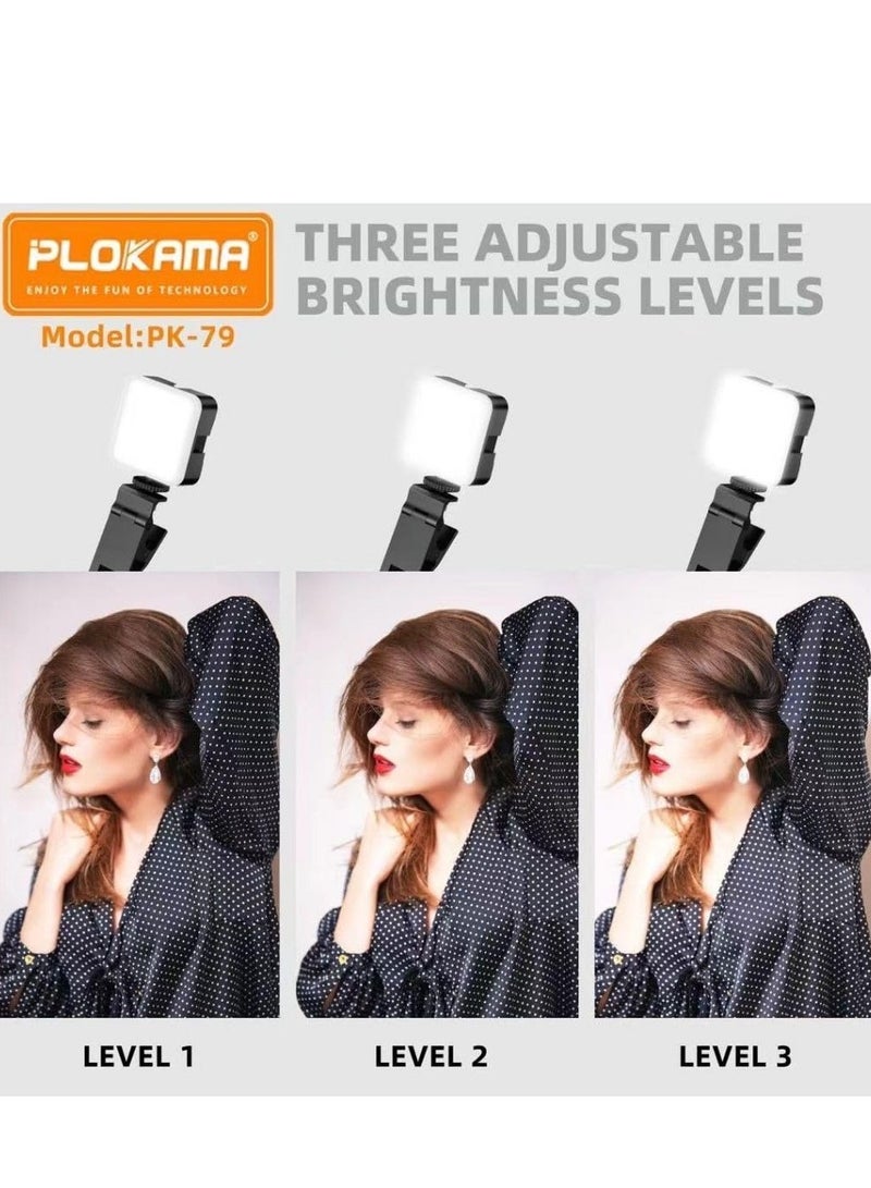 التخطيط مصباح سيلفي احترافي بمشبك تثبيت للهاتف: 3 أوضاع إضاءة، درجة حرارة لون قابلة للتعديل  سطوع متغير،  إضاءة مثالية لهاتفك/تابلتك/لابتوبك، لبث مباشر على Zoom و TikTok والمزيد! - Image 3