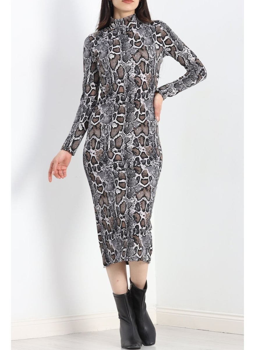 Crepe Fabric Stand Collar Dress Snakeskin - 20600.1355. - pzsku/ZCEC459234F4E8AE30613Z/45/_/1734466272/86ebf841-6eff-4f73-98f3-485c4c4e34d8