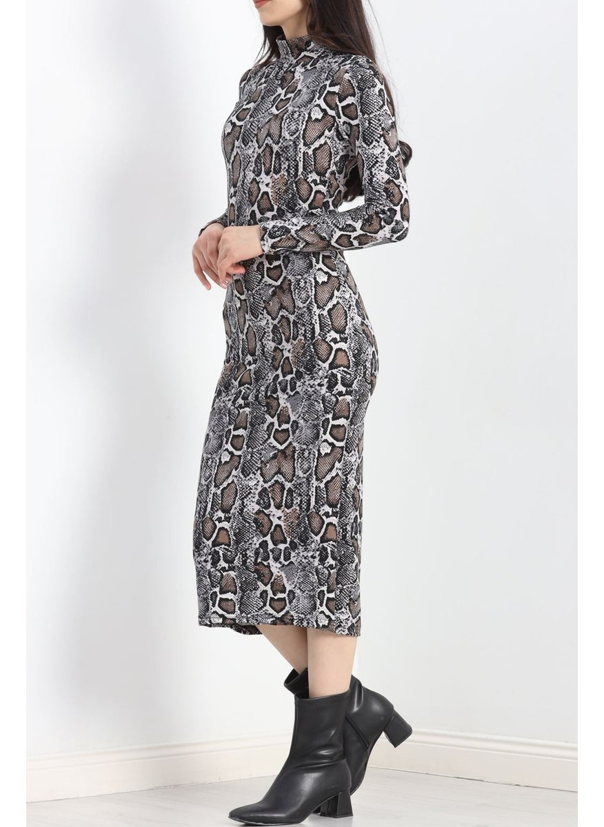 Crepe Fabric Stand Collar Dress Snakeskin - 20600.1355. - pzsku/ZCEC459234F4E8AE30613Z/45/_/1734466274/259f35ad-038d-4955-9e33-dc9eb62ec7f6