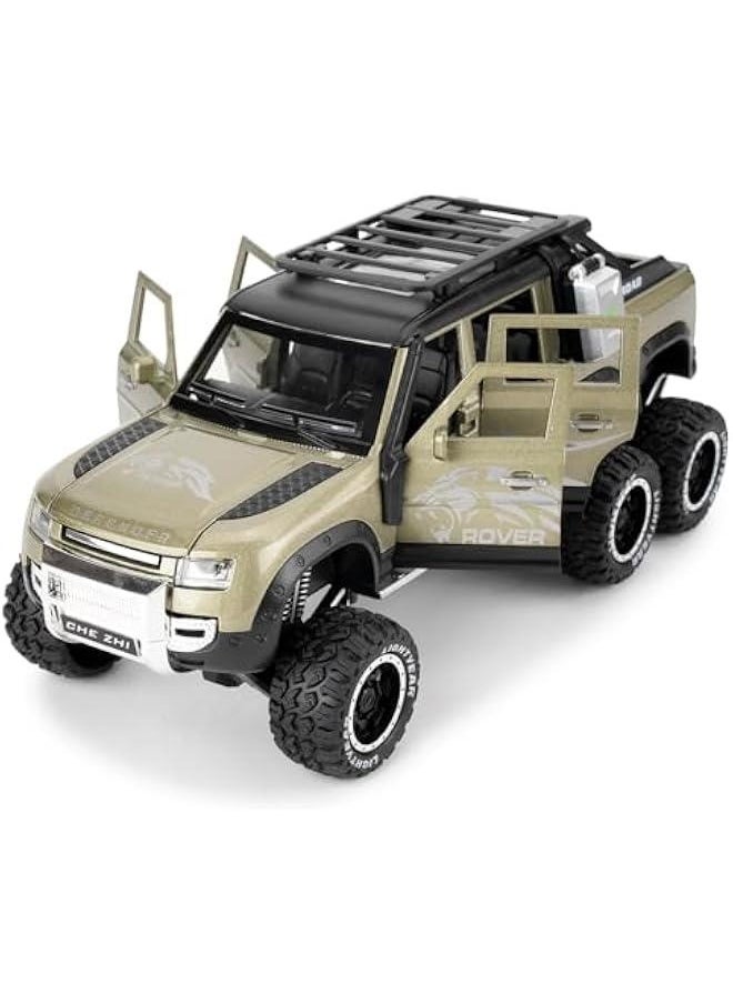 Generic - Toy Car Compatible for 1:24 Land Rover Defender Six Wheels Off Road Pickup Car Model, Pull Back Diecast Truck Collectible Truck with Sounds ＆ Lights for Kids Boys Girls and Adults, Gift Green. - Image 1