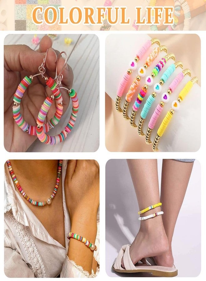 LeafLoom Polymer Clay Beads - 4500Pcs Flat Round Clay Spacer Beads, Disc Beads for Jewelry Making, 18 Colors Handmade Loose Beads, DIY Clay Heishi Beads Set for Bracelet/Necklace/Earring, Multicolor - Image 5