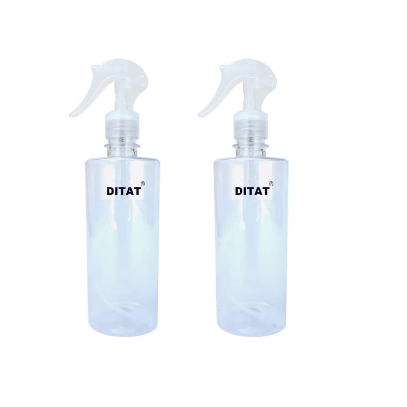 DITAT DITAT Spray Bottles Empty Mist Transparent 500 ml Trigger Plastic Sprayer Bottle for Home Car Travel Cleaning SanitizerIroningGardenOfficeHospital Pack of 2  - Image 1
