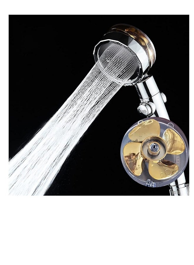 High Pressure Water Saving Shower，High-pressure shower head with filter and pause switch， Easy Install Handheld Turbocharged Shower Head 360 Degrees Rotating (Gold) - Image 4
