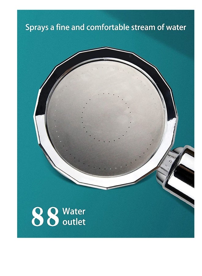 High Pressure Water Saving Shower，High-pressure shower head with filter and pause switch， Easy Install Handheld Turbocharged Shower Head 360 Degrees Rotating (Gold) - Image 2