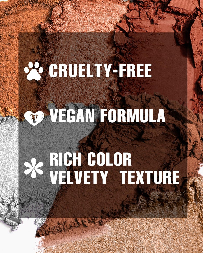 MAKI YIKA Brown Eyeshadows Palette Nude Eye Shadow 9Color, Naked Eyeshadow Matte Shimmer Glitter Eye Shade Long Lasting Pigmented Eye Makeup - Brown - Image 5