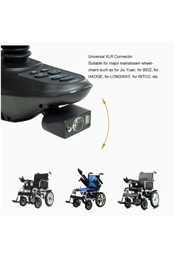 Generic Electric Wheelchair Light - 3 Pin XLR Head USB Charging ,Adjustable Angle Design LED Power Wheelchair Lighting Controller ,Easy Operation  - Image 2