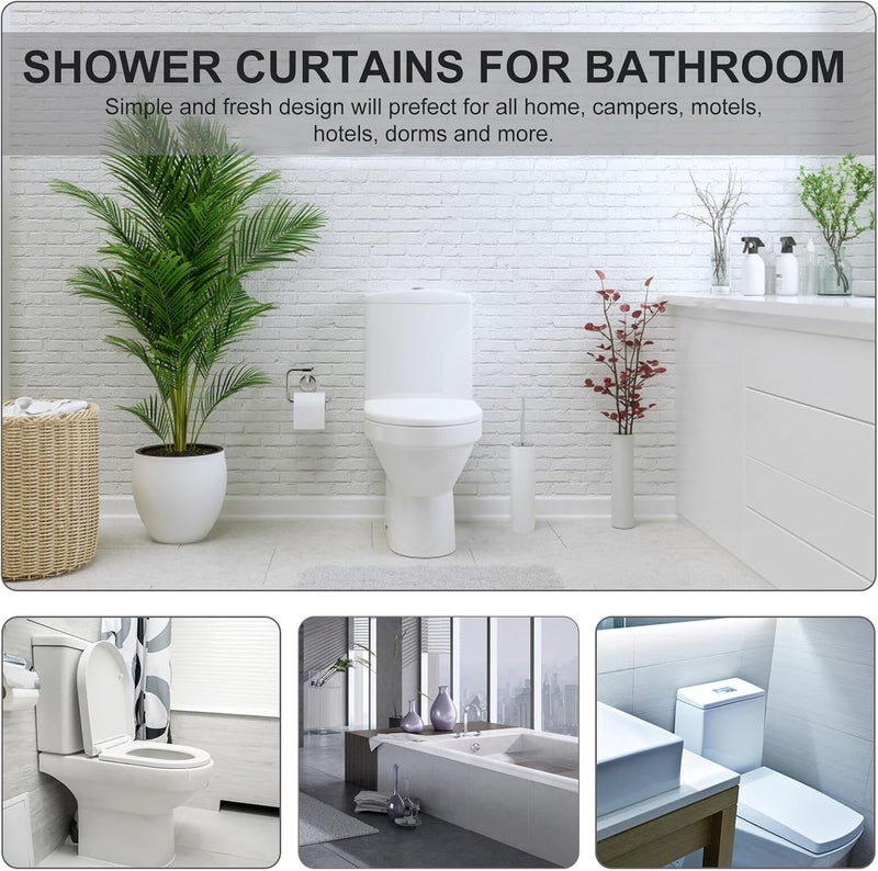 Waterproof Bathroom Shower Curtain with Hooks, 120x180cm Thickened Waffle Weave Fabric, White Double-Sided Water-Resistant Bath Curtain for Shower and Bathroom Use - Image 5