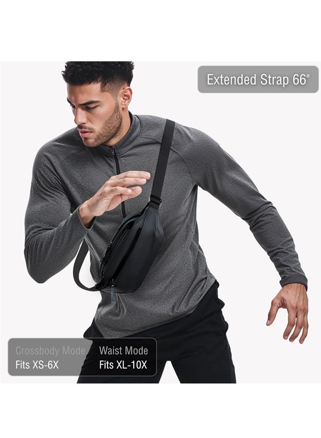 حقيبة كتف رجالية، حقيبة رياضية كاجوال، حقيبة خصر للجري للنساء والرجال، حقيبة خصر متقاطعة - Image 2