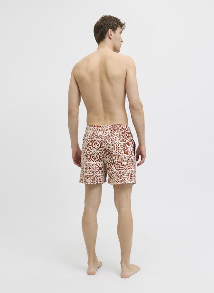 JACK & JONES Swim Aop Tiles Drawstring Shorts  - Image 2