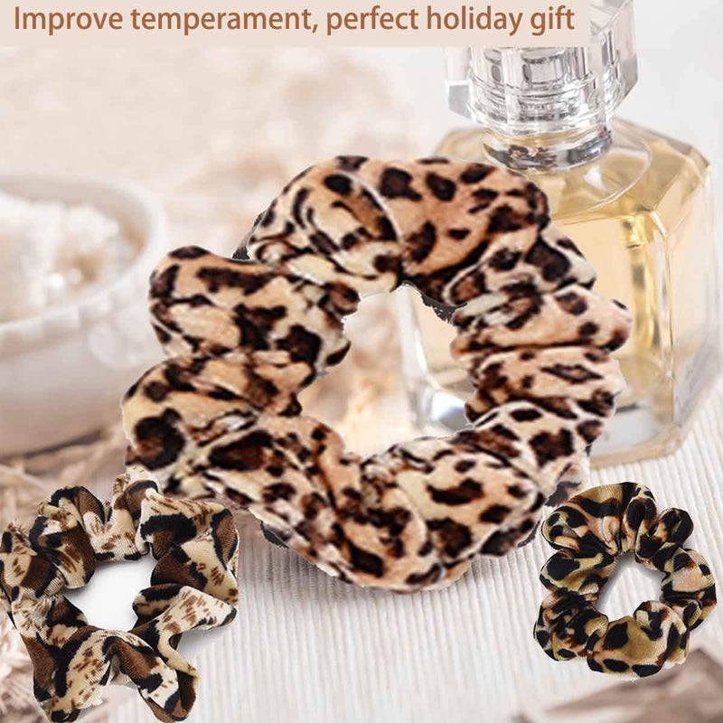 TUICARE 6 PCS Hair Scrunchies for Women - Leopard & Cheetah Print, Velvet, Large, 3 Styles, Hair Ties for Thick Hair, Hair Accessories, 6 Count - Image 5