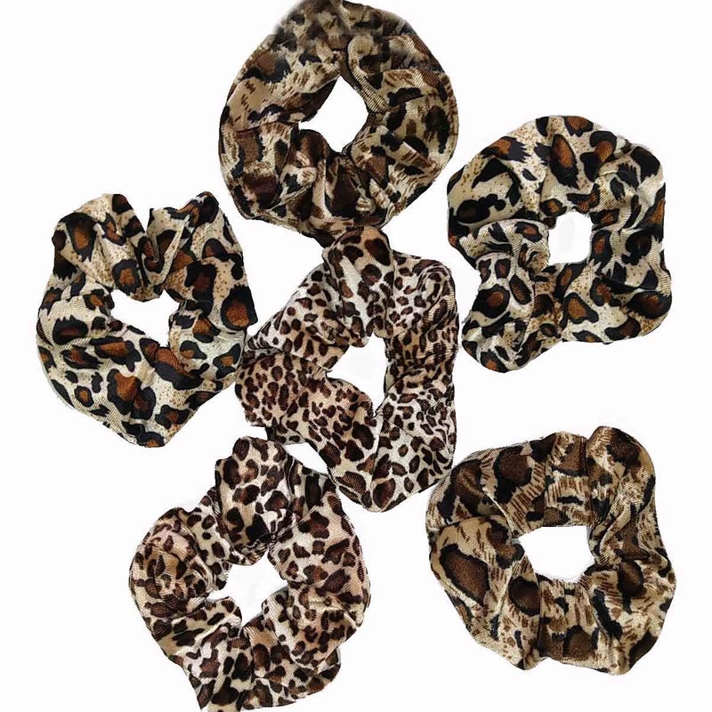 TUICARE 6 PCS Hair Scrunchies for Women - Leopard & Cheetah Print, Velvet, Large, 3 Styles, Hair Ties for Thick Hair, Hair Accessories, 6 Count - Image 1