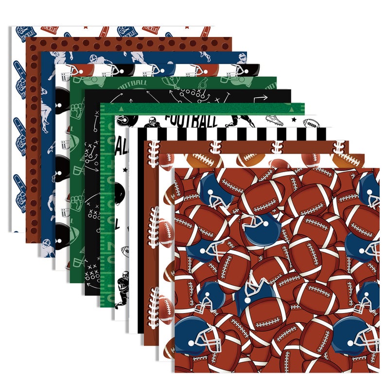 BHNACIER 24 Sheet Football Pattern Paper Football Scrapbook Paper 12 x 12 Rugby Scrapbook Papers Pad Sports Stadium Patterns Double Sided Decorative Papers for Footballs Field Players Star Patterned Card Mak - Image 3