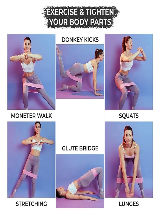 FEGSY Fabric Resistance Loop Bands for Exercise, and Workout Non Slip Hip Booty Bands for Squats, Legs, Thigh, Glutes and Butt - Ideal for Men, and Women - Green, Light - Image 3