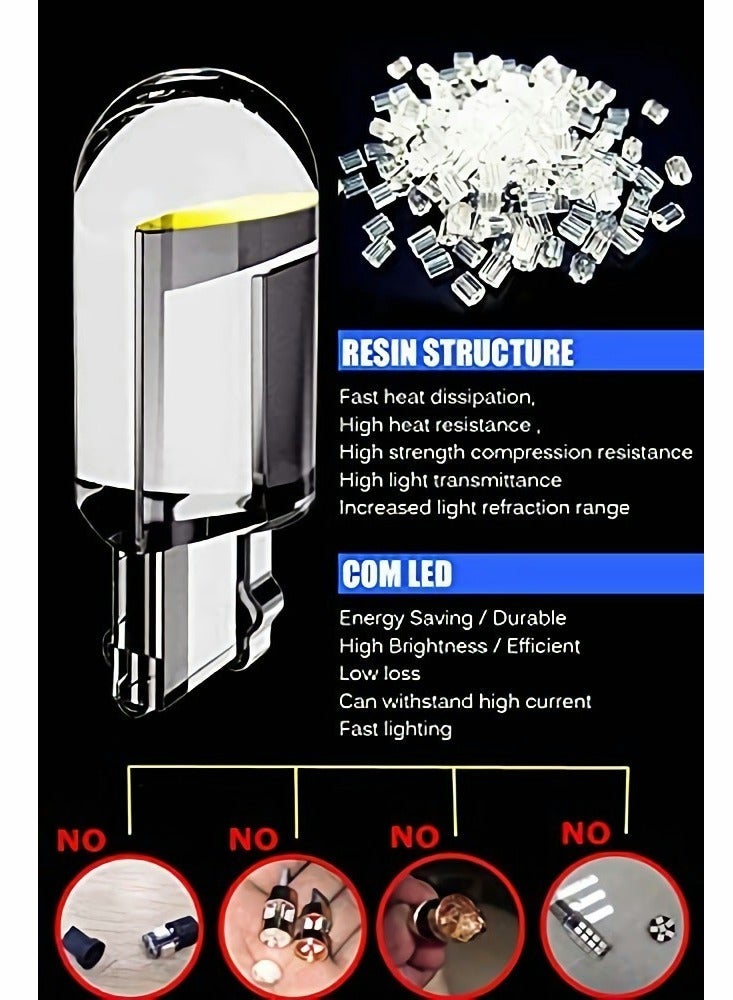 MUNTAQI 194 LED Bulbs 6000K White, 6000K 68 2825 W5W T10 Wedge COB LED Replacement Bulbs, Super Brightness, for License Plate Lights, Car Position Lamps, Map Light, 30pcs - Image 5