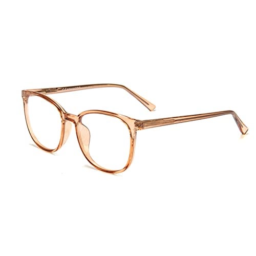 FONHCOO Blue Light Blocking Glasses Fashion Round TR90 Frame Transparent Eyewear Anti UV Blu-Ray Computer Glasses for Women Men - Image 1