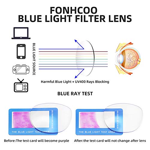 FONHCOO Blue Light Blocking Glasses Fashion Round TR90 Frame Transparent Eyewear Anti UV Blu-Ray Computer Glasses for Women Men - Image 5
