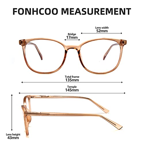 FONHCOO Blue Light Blocking Glasses Fashion Round TR90 Frame Transparent Eyewear Anti UV Blu-Ray Computer Glasses for Women Men - Image 4