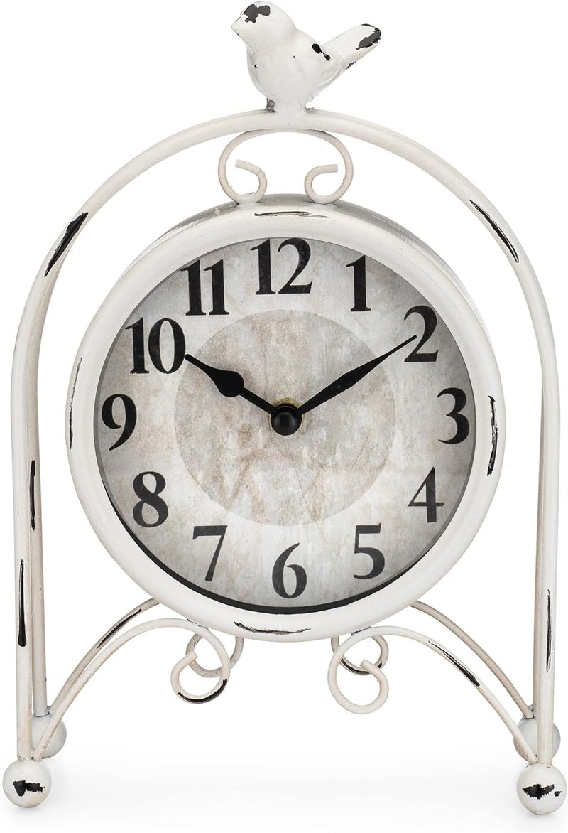 Westclox Vintage Style Analog QA Metal Bird Table Clock  Stylish and Unique Timekeeping - Image 1