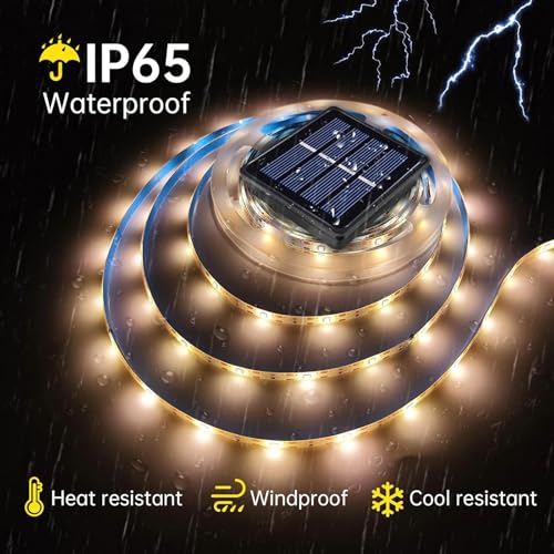 Ousam Led Solar LED Strip Lights Outdoor Solar Powered Rope Light Waterproof 10FT Cuttable Tape Lighting with 8 Modes for Christmas, Fence, Outside, Stair, Step, Yard, Pool, Camping, Party, 1 Pack - Image 5
