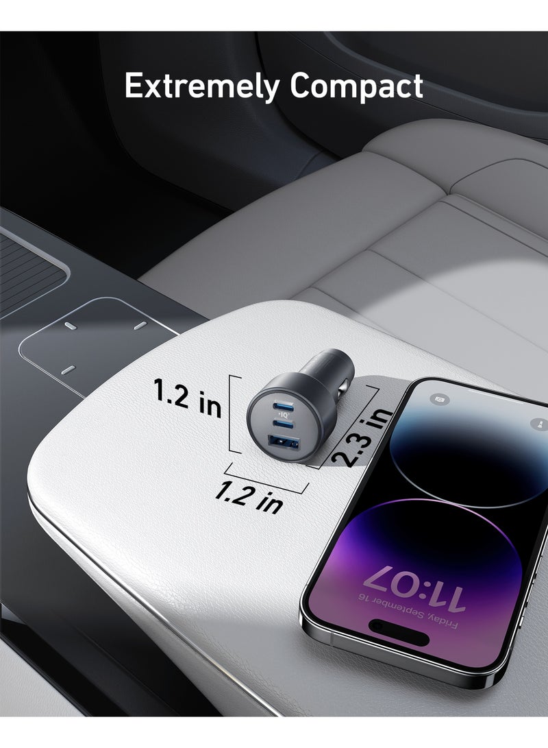 Anker USB-C Car Charger, 67W 3-Port Compact Fast Charger, 535 Car Adapter with PIQ 3.0 for iPhone 16/16 Plus/16 Pro/16 Pro Max, Galaxy S24/S23, iPad, Huawei and More - Image 4