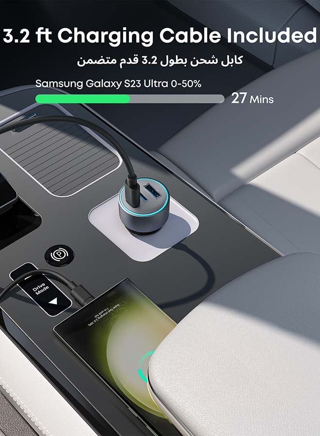 أنكر شاحن سيارة أنكر USB-C، 67 واط 3 منافذ شاحن سريع مدمج، محول سيارة 535 مع PIQ 3.0 لهاتف آيفون 16/16 بلس/16 برو/16 برو ماكس، جالاكسي S24/S23، آيباد، هواوي والمزيد - Image 4