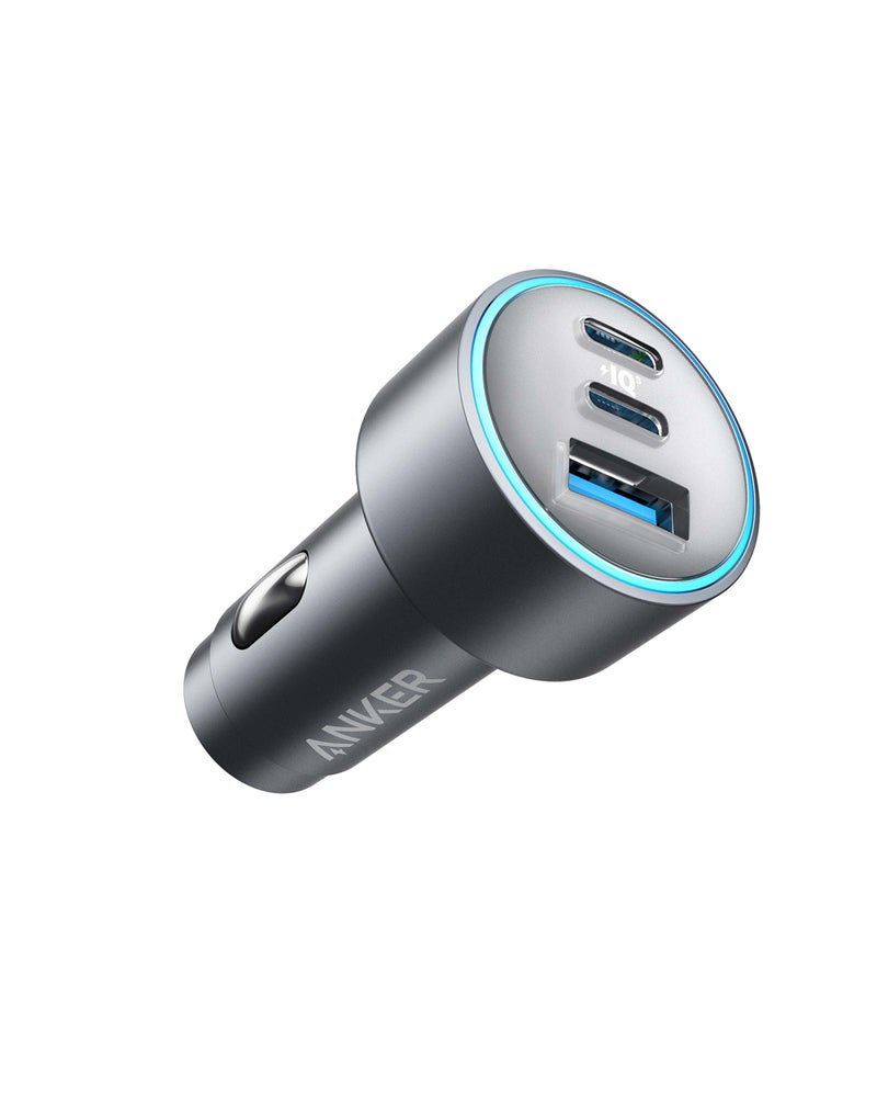 أنكر شاحن سيارة أنكر USB-C، 67 واط 3 منافذ شاحن سريع مدمج، محول سيارة 535 مع PIQ 3.0 لهاتف آيفون 16/16 بلس/16 برو/16 برو ماكس، جالاكسي S24/S23، آيباد، هواوي والمزيد - Image 1