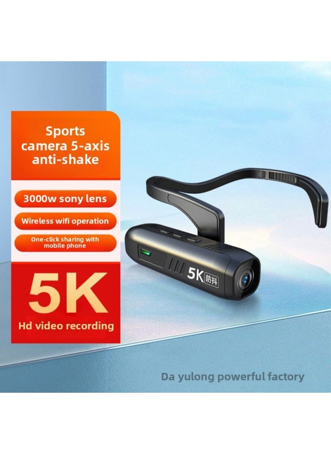 Generic Head Camera 5K HD Ear-hanging Recorder Motorcycle Riding Outdoor Live Video Recorder Sports Camera-Body Color:5k Ultra-clear Enhanced Anti-shake-package Four  - Image 5