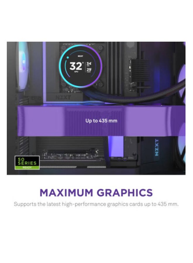 H9 Flow RGB+, Large Dual-Chamber Mid-Tower ATX Airflow Case with RGB and Control Hub, Panoramic Glass, Supports Dual 360mm Radiators, Up to 10 Fans, E-ATX Compatibility, Black | CM-H92FB-P1