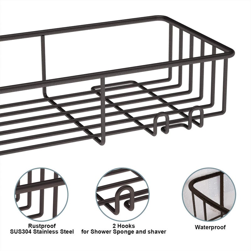 WOX MOX WOX MOX Adhesive Stainless Steel Bathroom Corner Shelf Shelf Organizer Storage Shower Caddy Rack for Bathroom Living Room and Kitchen  - Image 3