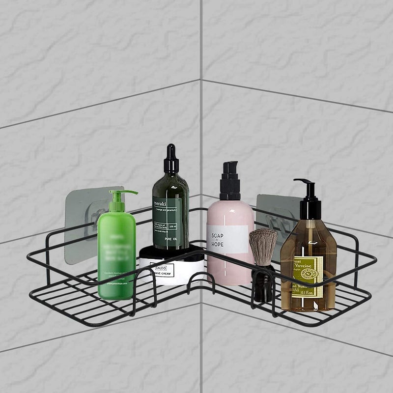 WOX MOX WOX MOX Adhesive Stainless Steel Bathroom Corner Shelf Shelf Organizer Storage Shower Caddy Rack for Bathroom Living Room and Kitchen  - Image 1