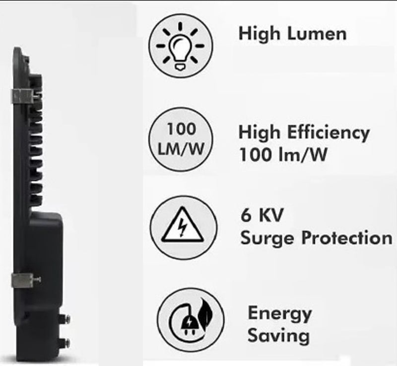 PE Plastic 24 Watts Led Street Light Waterproof Ip65 Poly Carbonate Body, 140 Per Watt Lumens Free Wall Clamp (Pack Of 10) - Image 4