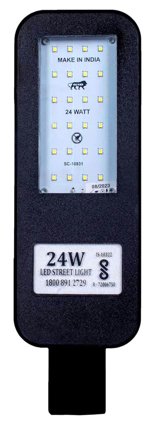 PE Plastic 24 Watts Led Street Light Waterproof Ip65 Poly Carbonate Body, 140 Per Watt Lumens Free Wall Clamp (Pack Of 10) - Image 2
