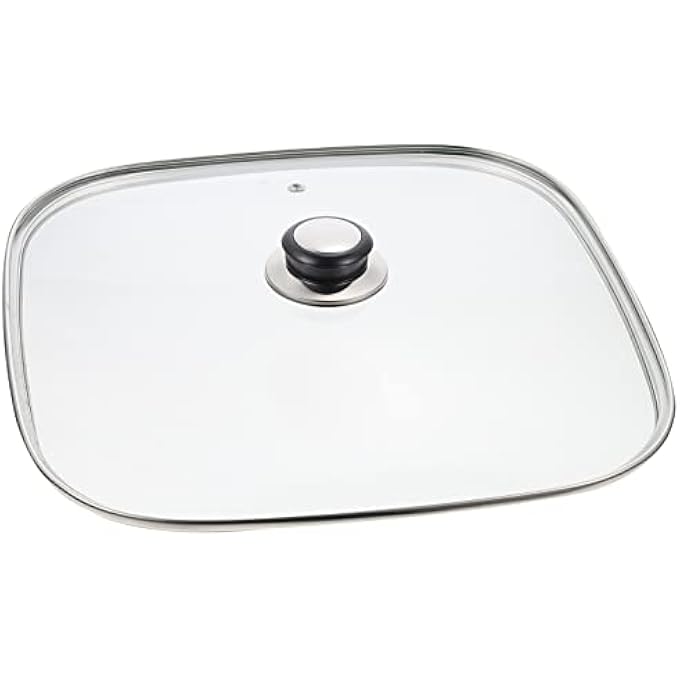 DOITOOL Square Glass Lid For Grill Pans Replacement Pan Lid Cover With Handle 30Cm Glass Top Covers For Skillets Pots Frying Pans Cast Iron Universal All Cookware - Image 2