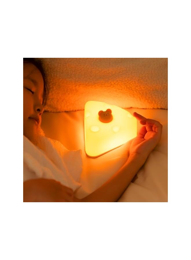 The Bros Kids Night Light, Adjustable Brightness Kids Night Light, Cheese LED Night Light Rechargeable, 15 Minute Timer, Kawaii Baby Night Light Room Decoration, Christmas Gift for Boys and Girls - Image 2