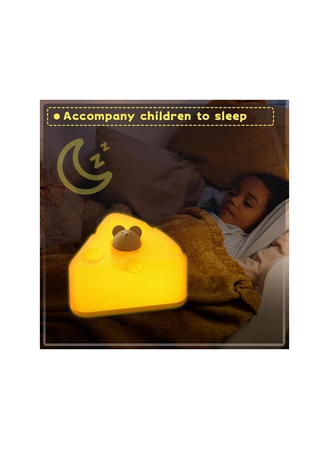 The Bros Kids Night Light, Adjustable Brightness Kids Night Light, Cheese LED Night Light Rechargeable, 15 Minute Timer, Kawaii Baby Night Light Room Decoration, Christmas Gift for Boys and Girls - Image 5
