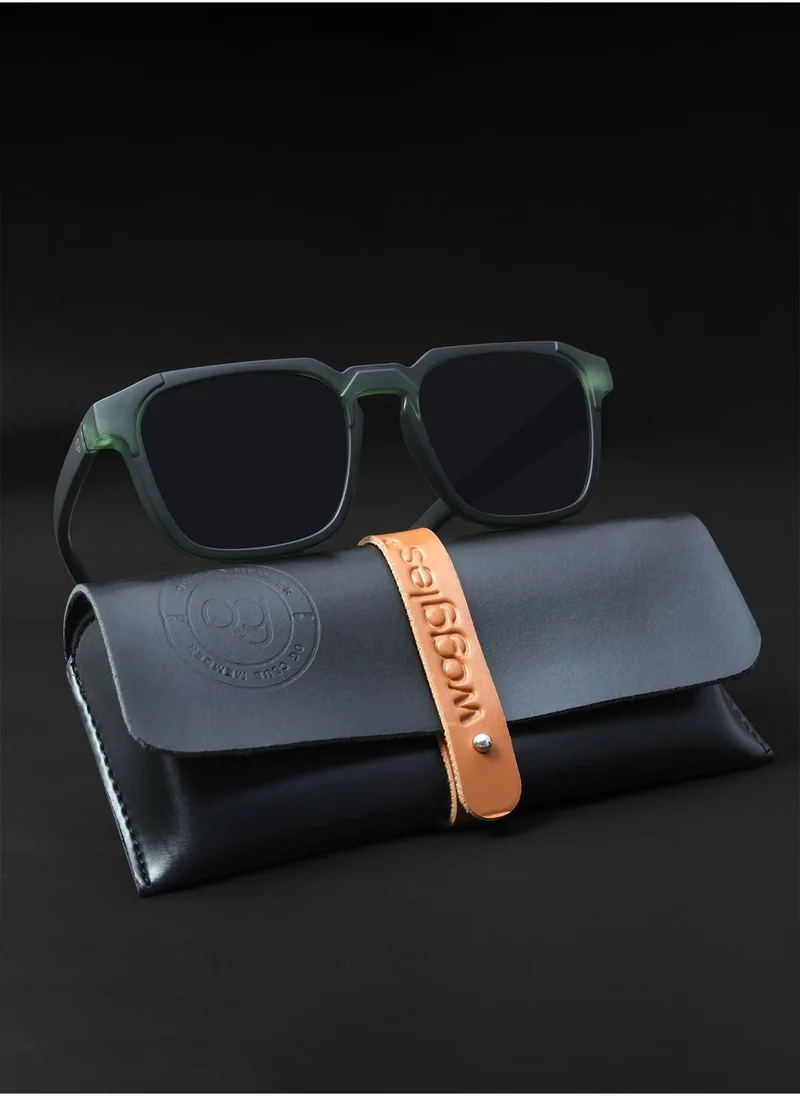 Woggles Uv-Protected Green Square Sunglasses